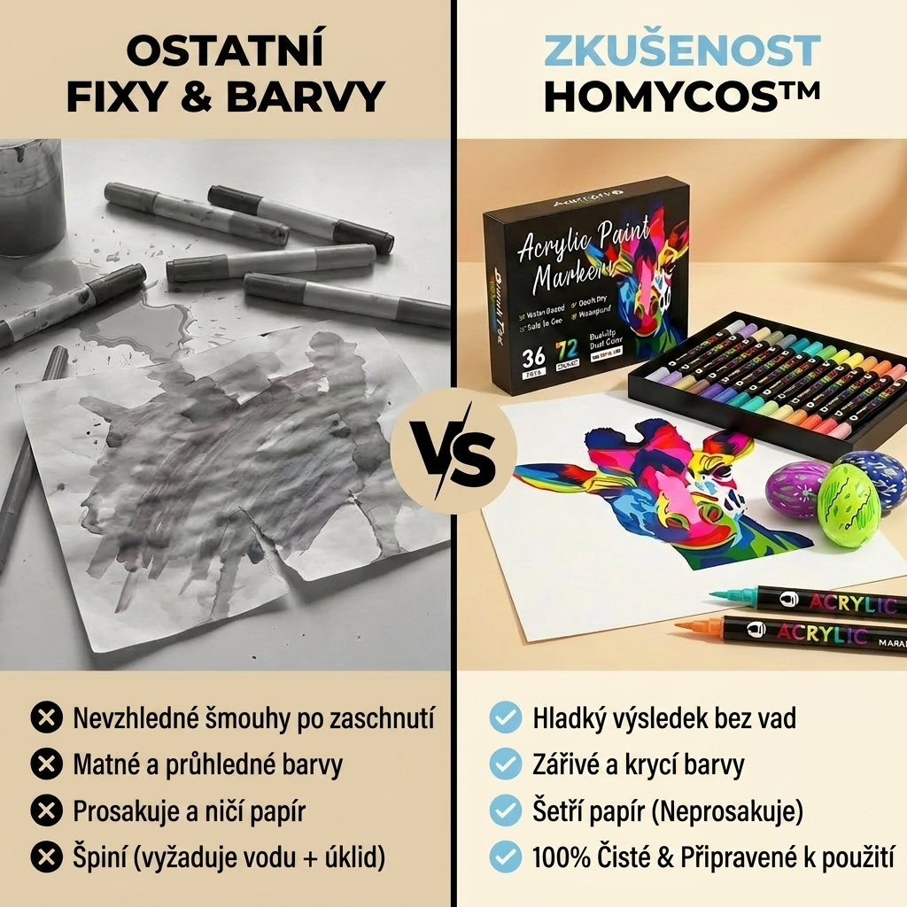 Akrylové fixy Homycos vs ostatní